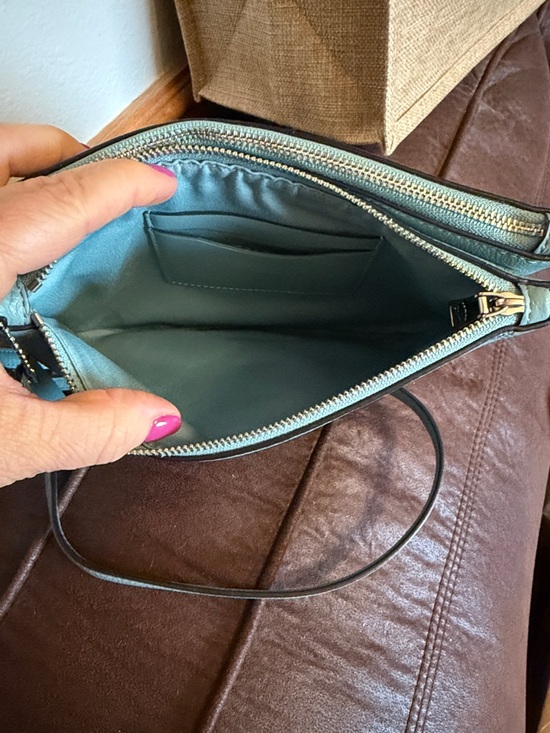 Coach Pebble Leather Crossbody Bag - Pale Blue - Picture 5 of 10